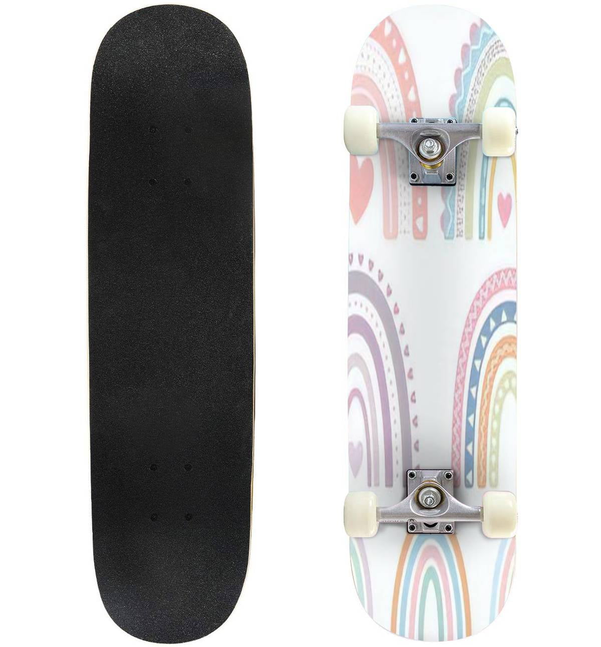 Skateboards for Beginners Pastel Rainbow Clipart Set Pastel 31"x8