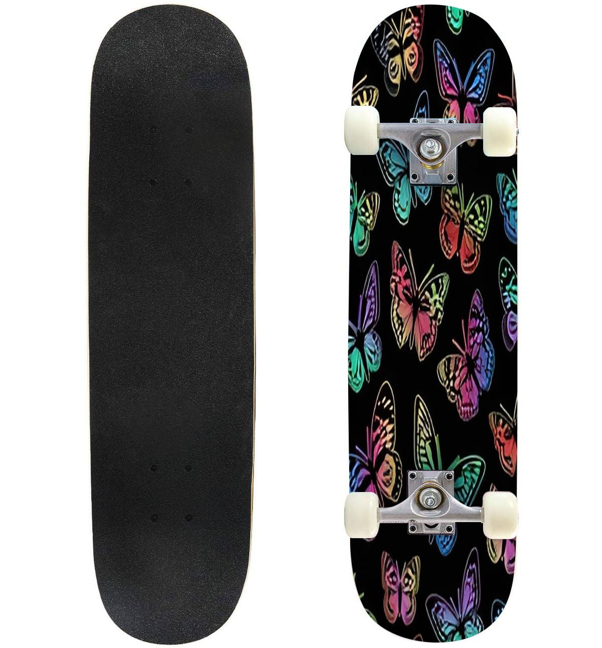 Skateboards for Beginners Pattern butterflies Multicolored butterflies ...