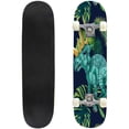 thumbnail image 1 of Skateboards for Beginners Seamless dinosaur wearing sunglasses hat tropical leaves elements 31"x8" Maple Double Kick Concave Boards Complete Skateboards Outdoor for Adults Youths Kids Teens Gifts, 1 of 5
