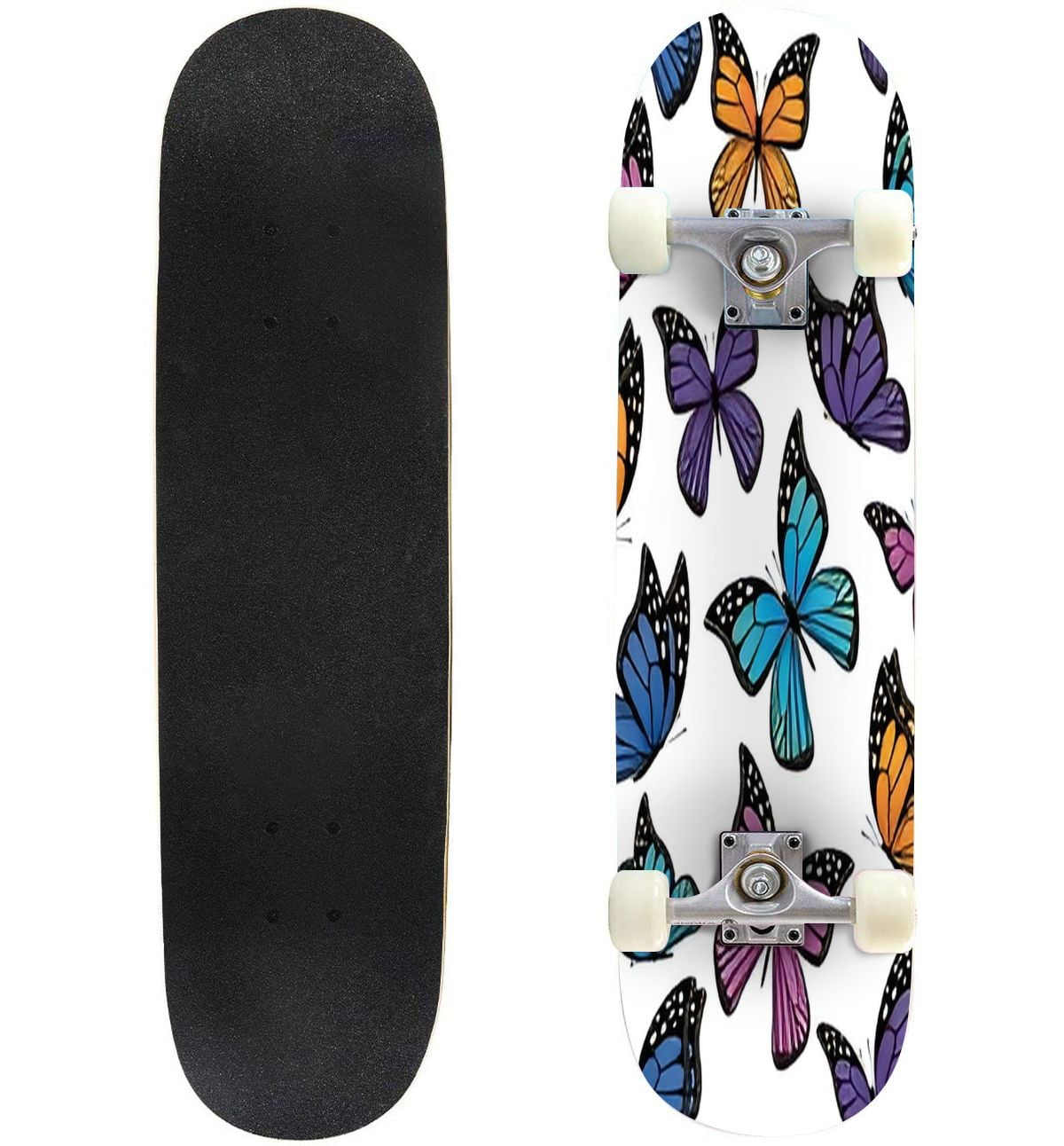 Skateboards for Beginners Seamless pattern realistic butterflies ...