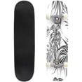 thumbnail image 1 of Skateboards for Beginners Seamless white exotic leaves 31"x8" Maple Double Kick Concave Boards Complete Skateboards Outdoor for Adults Youths Kids Teens Gifts, 1 of 5