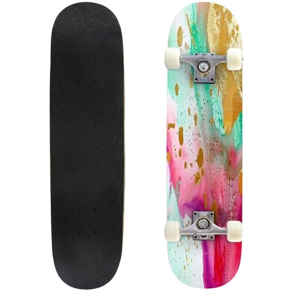 Skateboards for Beginners Transparent creativity Abstract clouds designing art Inspired by sky 31"x8" Maple Double Kick Concave Boards Complete Skateboards Outdoor for Adults Youths Kids Teens Gifts