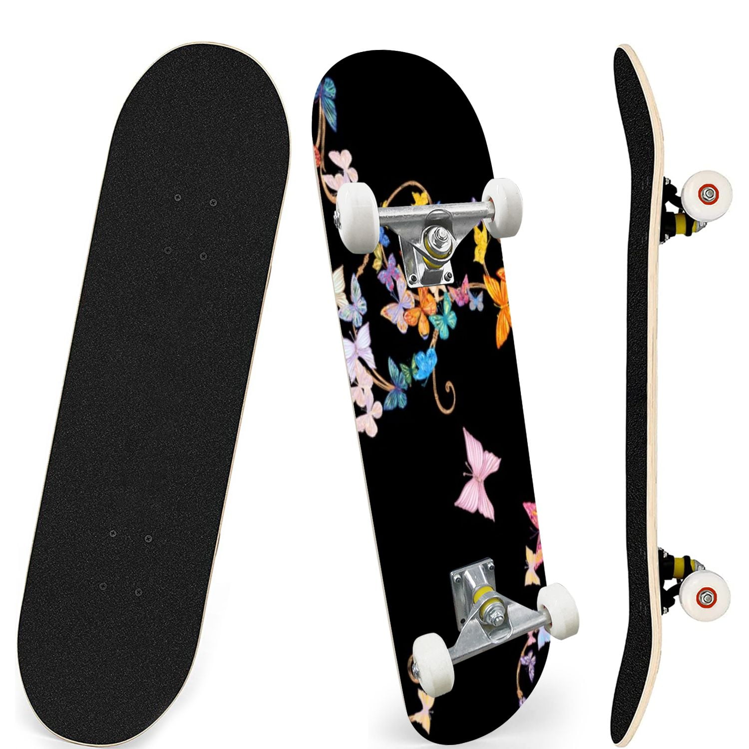 Skateboards for Beginners butterflies pattern Abstract seamless ...