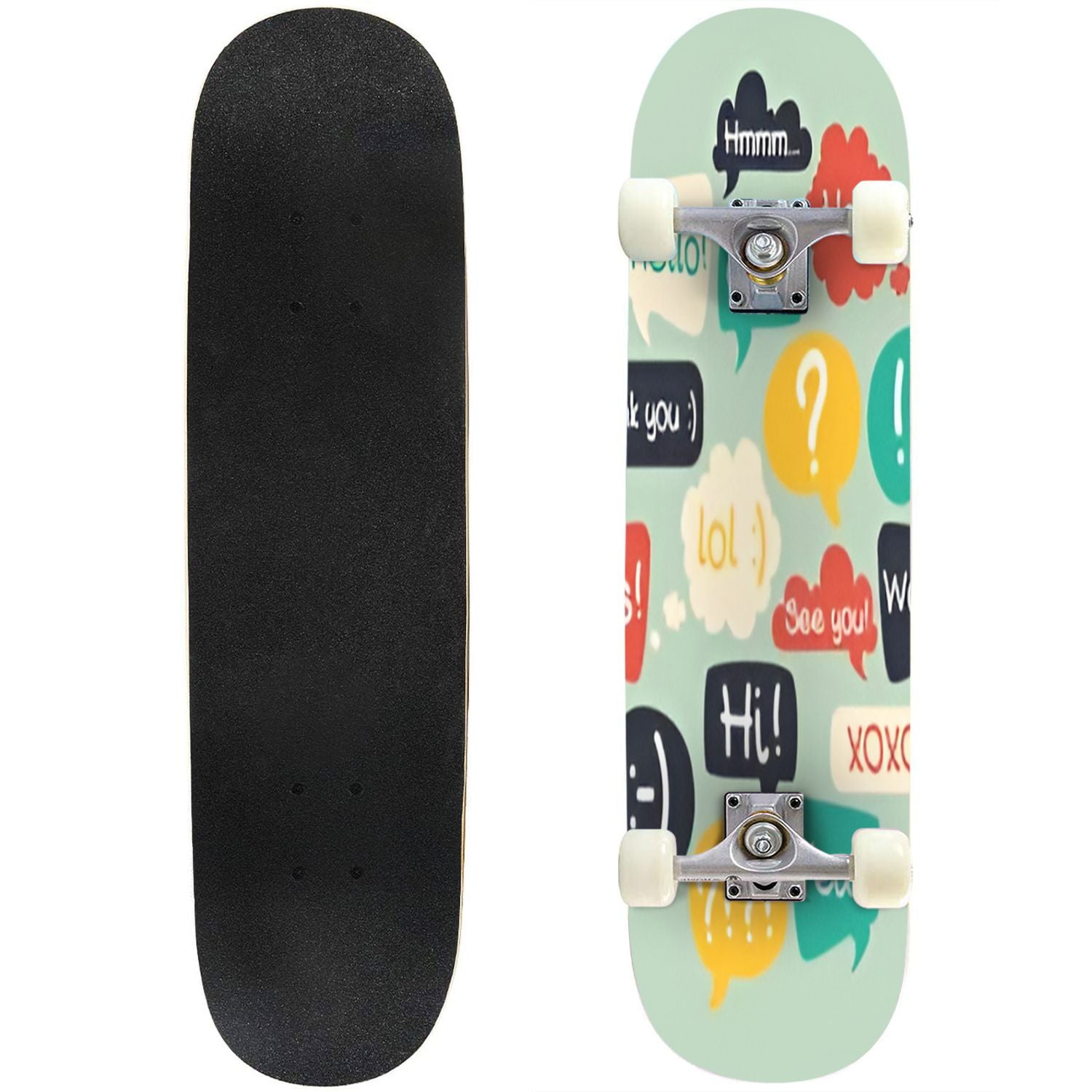 Skateboards Trendy speech bubbles set flat messages Maple Double Kick