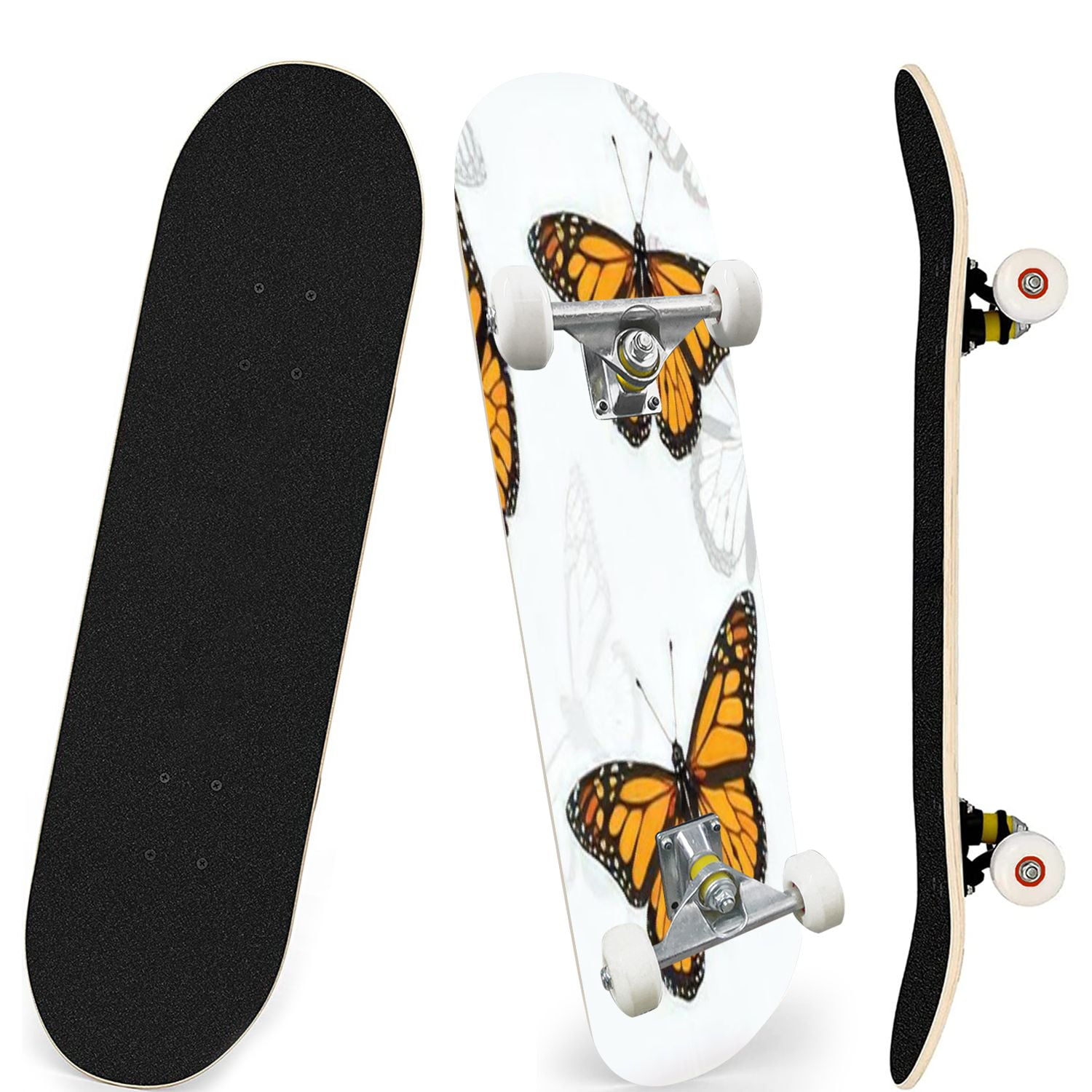 Skateboards for Beginners butterfly set seamless 7 Layer Maple Wood ...