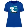 thumbnail image 1 of Skater Dachshund Dog Cartoon T-Shirt Women -Image by Shutterstock, Female Medium, 1 of 2