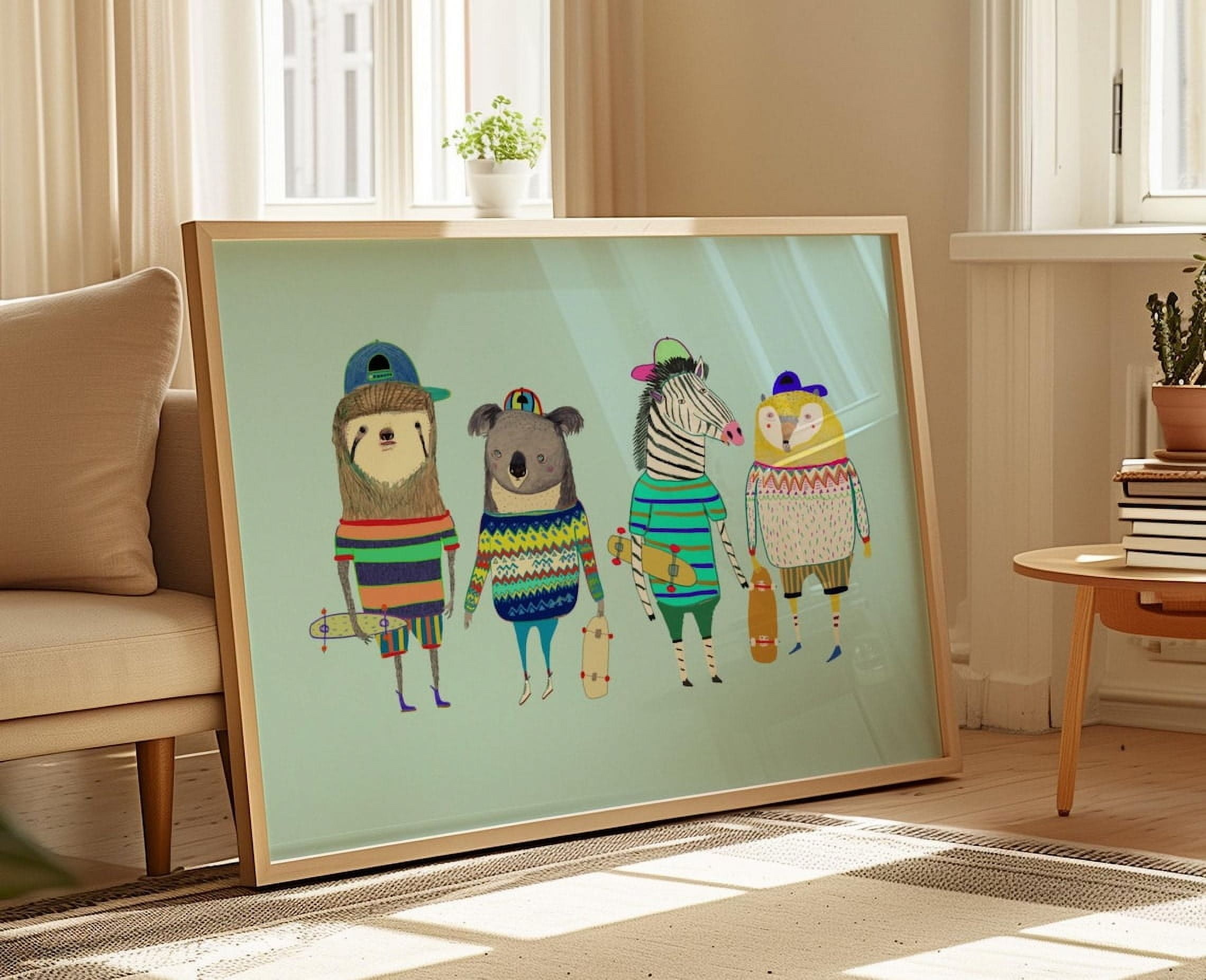skater-dudes-art-print-kids-wall-decor-nursery-animal-illustrations