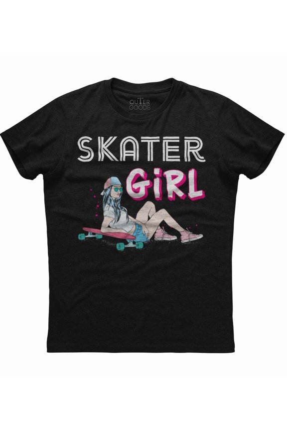 Skater Girl Skateboarding Lovers Retro Style Skating Gift Unisex T-Shirt, up to Size 5XL