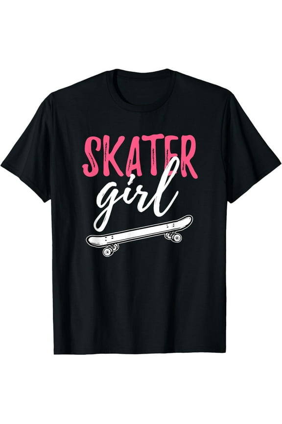 Skater Girl Skateboarding Skateboard Girls Gift T-Shirt men and women can wear, black, white, gifts