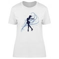 thumbnail image 1 of Skater In Blue Pattern T-Shirt Women -Image by Shutterstock, Female Small, 1 of 2