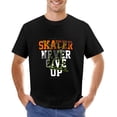 thumbnail image 1 of Skater, Never Give Up, Brooklyn Men’s Graphic T-shirt Vintage Short Sleeve Sport Tee Black 4XL, 1 of 5