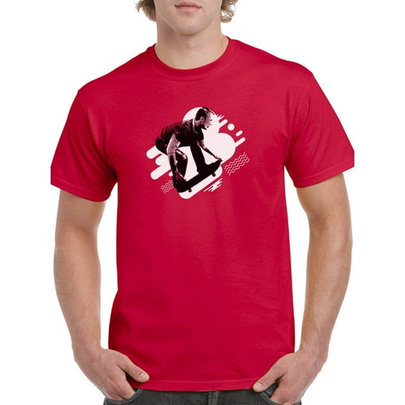 Skater Pro Design Men Red T-Shirt, Male Small