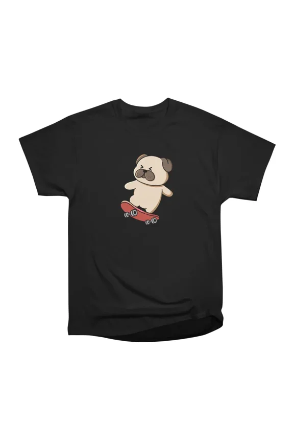 Skater Pug Ride the Fun T-Shirt Tee Gift For Him Merch For Her Apparel For Friend