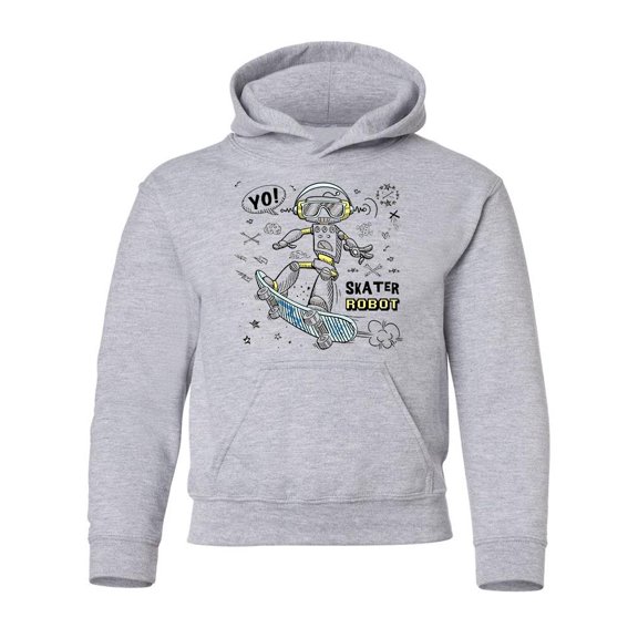 Skater Robot Hoodie Juniors -Image by Shutterstock, Medium