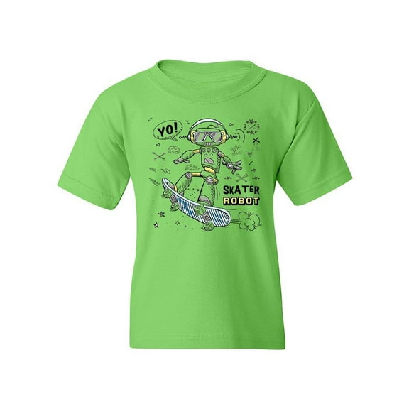 Skater Robot T-Shirt Juniors -Image by Shutterstock, Medium