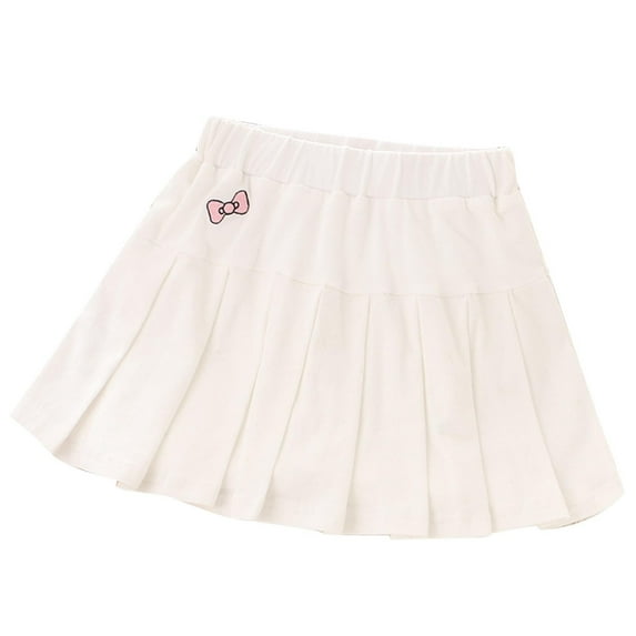Skater Skirts for Girls Black Girl Skorts Skirt, Kids Summer Casual Stretch Waist Skater Skirts Athletic Uniform Skorts, Kids Fashion Skirt Pleated Skirt Girls Tulles Petticoat Skirt White 2Y