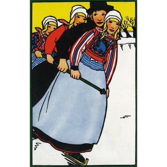 Skating In Single File Poster Print By Mary Evans Picture Librarypeter & Dawn Cope Collection