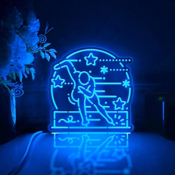 Skating Led Light Box, Dimmable Neon-Like Light Signs USB Power for Wall Decor Bedroom Decoration, RGB Light (WxH) 16"x16"