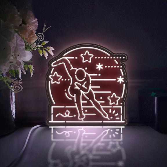 Skating Led Light Box, Dimmable Neon-Like Light Signs USB Power for Wall Decor Bedroom Decoration, Static Light (WxH) 6"x6"