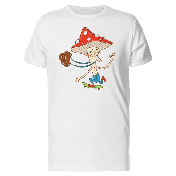 Skating Mushroom With A Camara Tee Men's -Image by Shutterstock