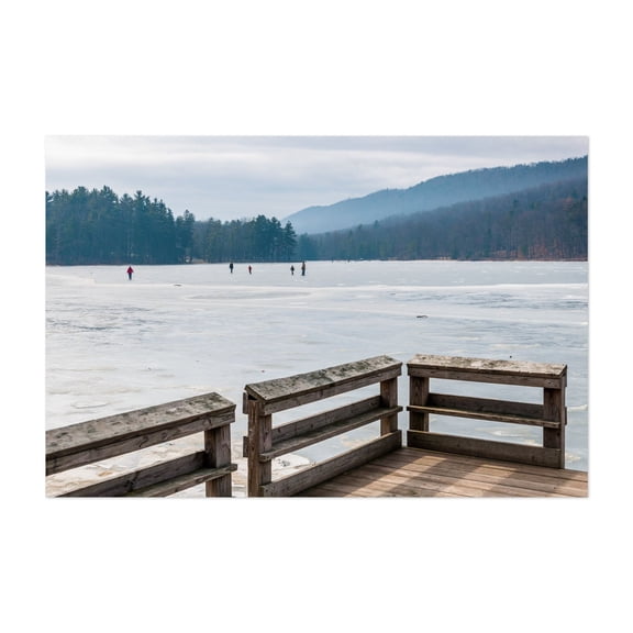 Skating - Pennsylvania Photography Winter Landscape Nature Boardwalk Scenic Snow Forest Unframed Wall Art Print 20 x 28 inches