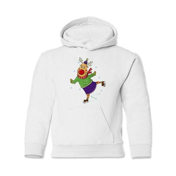 Skating Reindeer Hoodie Juniors -Image by Shutterstock, Small