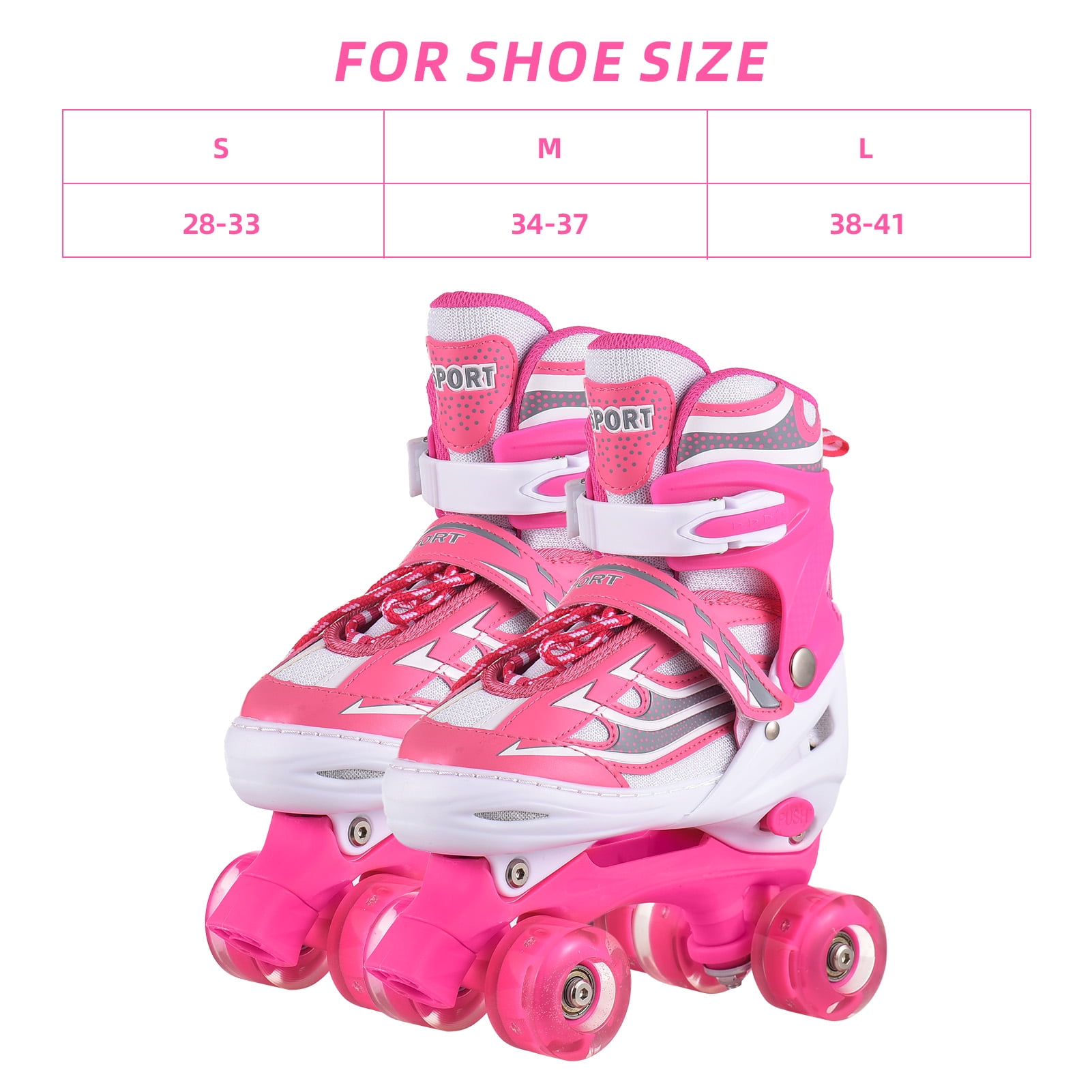 Skating shoes,6-12 Roller Size Toddlers Size Wheels
