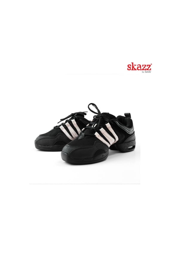 Skazz TUTTO NERO Low-Platform Dance Sneakers for Dance & Fitness (Classic Contrast), Black, Size 09 M