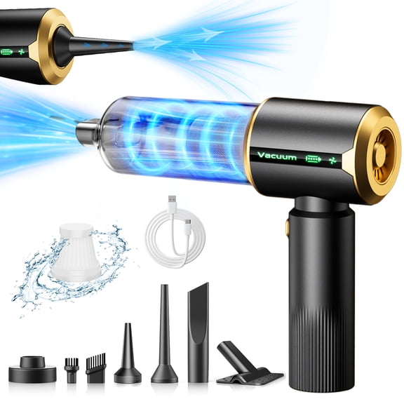 Skdwakiz Car Vacuum Cleaner, 16000Pa Portable 3 in 1 Cordless Compressed Air Duster & Air Blower & Pump Hand Held Vacuum with 6000mAh Battery, LED Display, Multi-Nozzles for Car Home Office