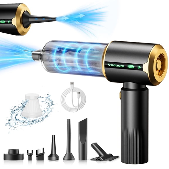 Skdwakiz Car Handheld Vacuum Cleaner, Cordless Portable Small Vacuum Cleaner 16000Pa High Power Vacuum with 6000mAh Battery & LED Display 3 in 1 Mini Blower Vacuum Cleaner for Home Car Office