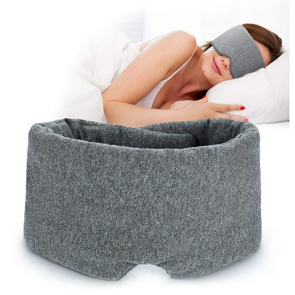 Skdwakiz Sleep Mask for Side Sleeper Men Women, Eye Mask for Sleeping Light Blocking, Soft Breathable Night Blindfold, Adjustable Eye Shade Cover, Sleeping Mask for Flight Nap, Travel