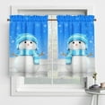 thumbnail image 1 of Skearow Christmas Slot Top Short Window Curtain Kitchen Valance Cafe Tier Rod Pocket Window Drapes Style-H 27.5x45in*2PC, 1 of 3