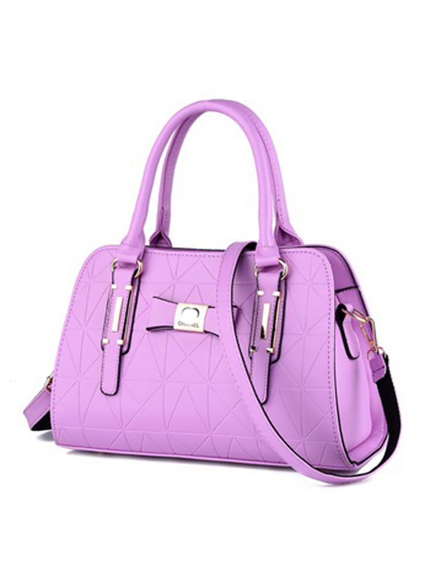 Purple Leather Long Handed Ladies Hand Bag