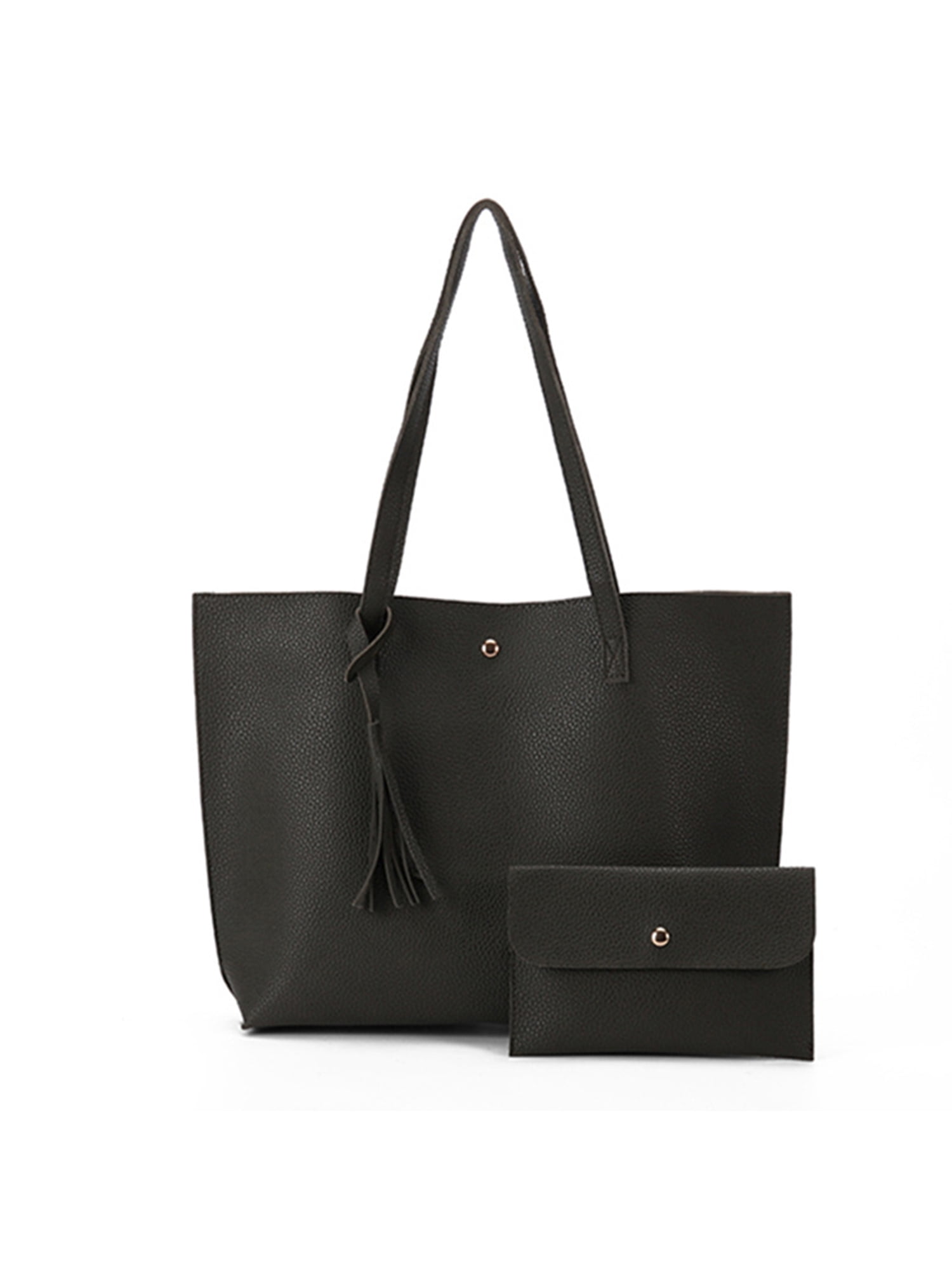 Skearow Women Ladies Fashion Tote Designer Purse Handbag Buckle Classic  Clutch Bags Large Capacity Wallet Portable Black 