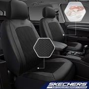 Skechers Car Seat Covers , Air-Cool Design Memory Foam Seat Covers, Piping Leather Mesh Car Seat Cover,Airbag Compatible,Automotive Comfort Universal FitMost Ca