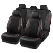 Skechers Car Seat Covers , Air-Cool Design Memory Foam Seat Covers, Piping Leather Mesh Car Seat Cover,Airbag Compatible,Automotive Comfort Universal FitMost Ca