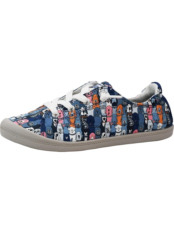 BOBS Women's Beach Bingo-Dog House Party Navy/Multi Sneaker 10 M US