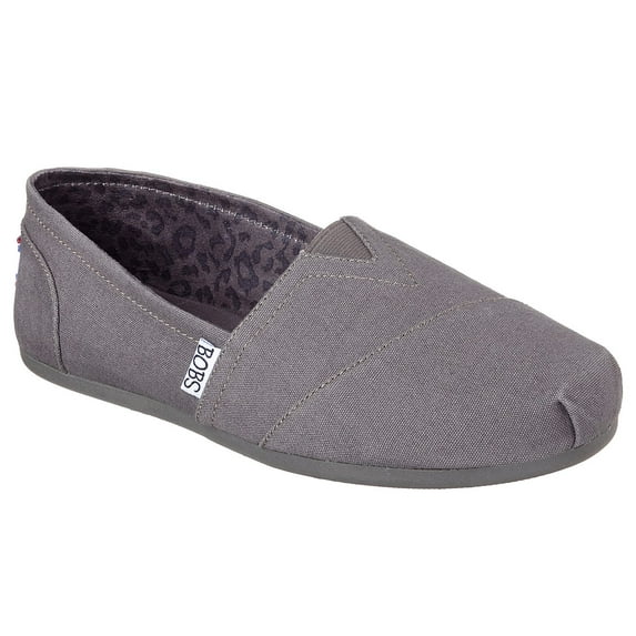 Skechers BOBS Women's Bobs Plush-Peace & Love Flat, Charcoal, 6 W US