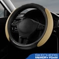 thumbnail image 1 of Skechers Steering Wheel Cover with Memory Foam, Breathable Non-Slip, Universal Fit 14.5"-15" Car Accessories Beige, 1 of 7