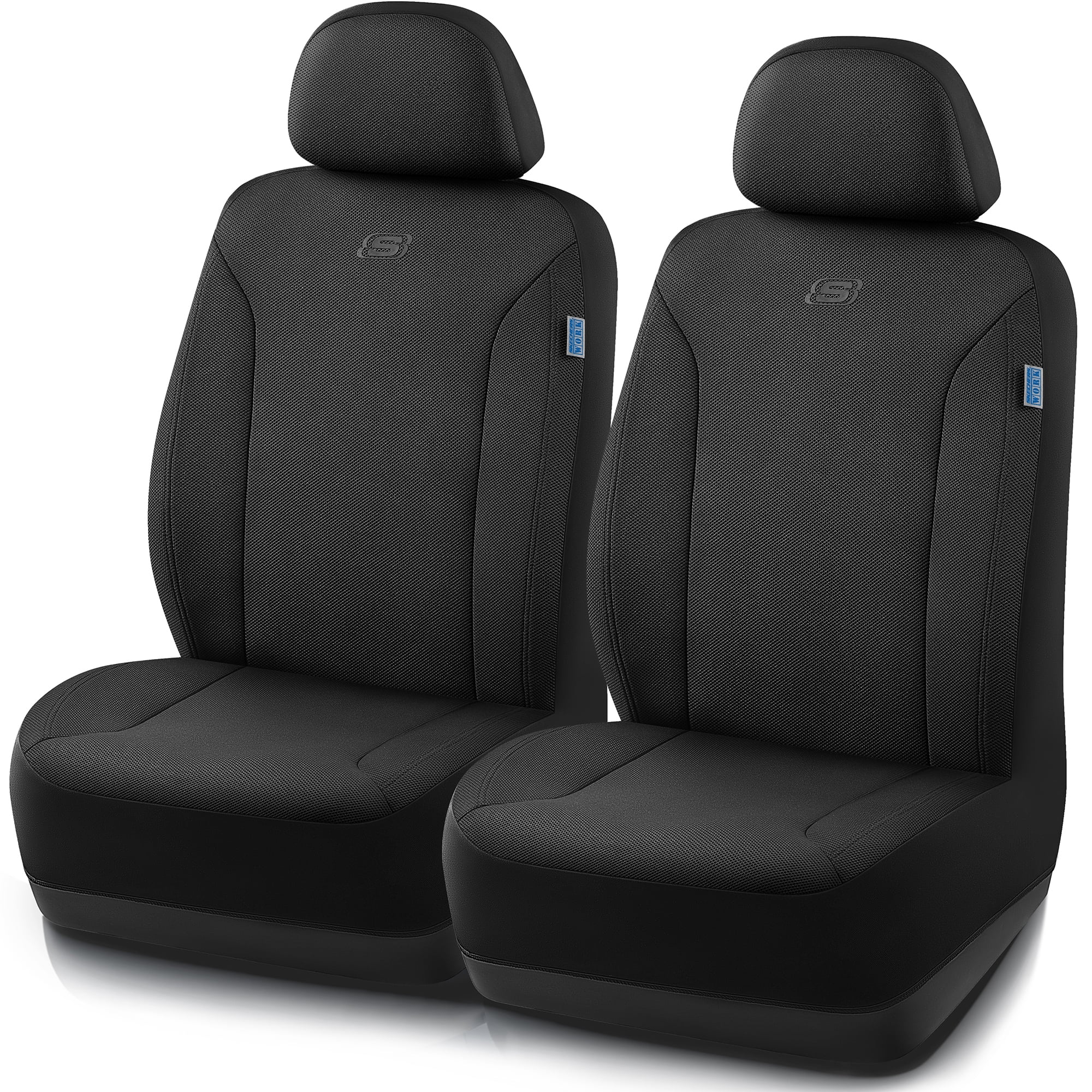 Skechers Car Seat Cover Jacquard  Front Seat Cover Universal Fit For Most Cars, SUVs and Vans( Black Color)