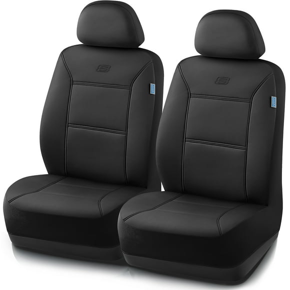 Skechers Car Seat Cover Leather  Front Seat Cover Universal Fit For Most Cars, SUVs and Vans( Black Color)