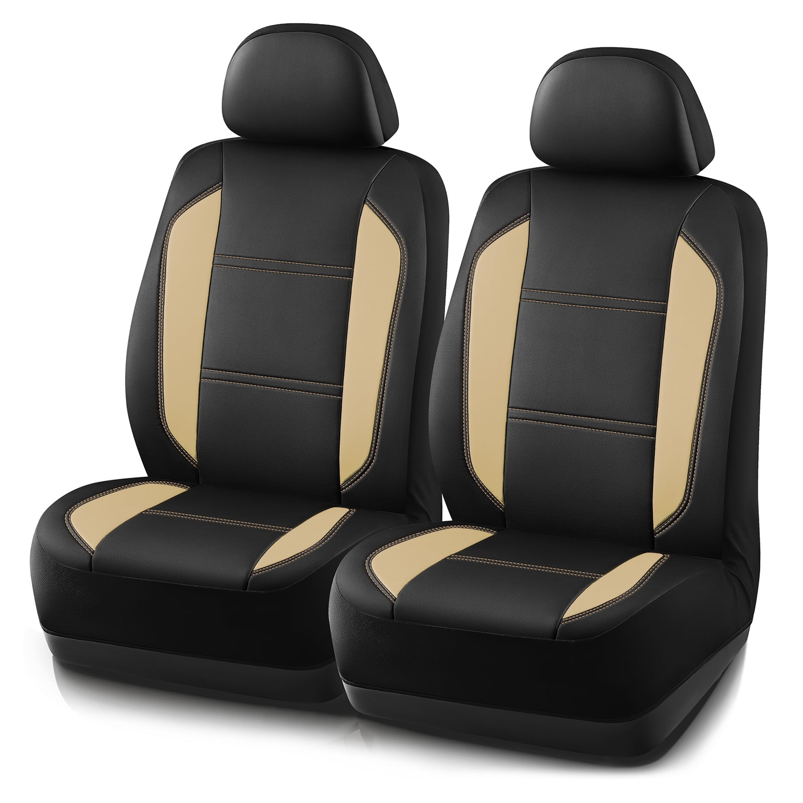 Rubbermaid Leather Car Seat,Sport-Style Car Seat Cover,Breathable,Easy to Clean,Universal Fit for Cars,Trucks and SUVs Beige