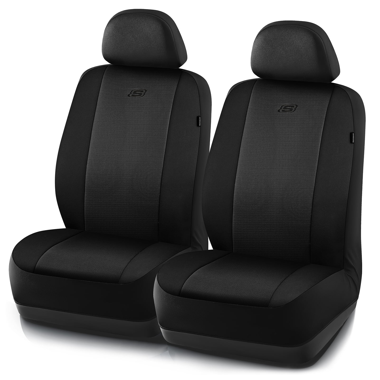 Skechers Memory Foam Fabric Car Seat Cover, Breathable, Comfortable Support, Easy Install, Stylish Design, Universal Fit for Cars and SUVs Black