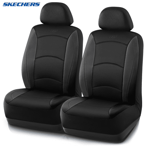 Skechers Lycra Memory Foam Car Seat Covers,Soft,Comfortable,Universal Fit for Cars,Trucks and SUVs Black