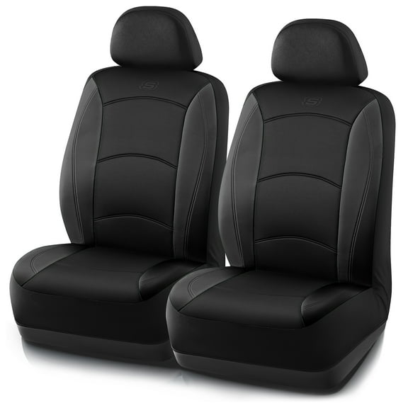 Skechers Lycra Memory Foam Car Seat Covers,Soft,Comfortable,Universal Fit for Cars,Trucks and SUVs Black