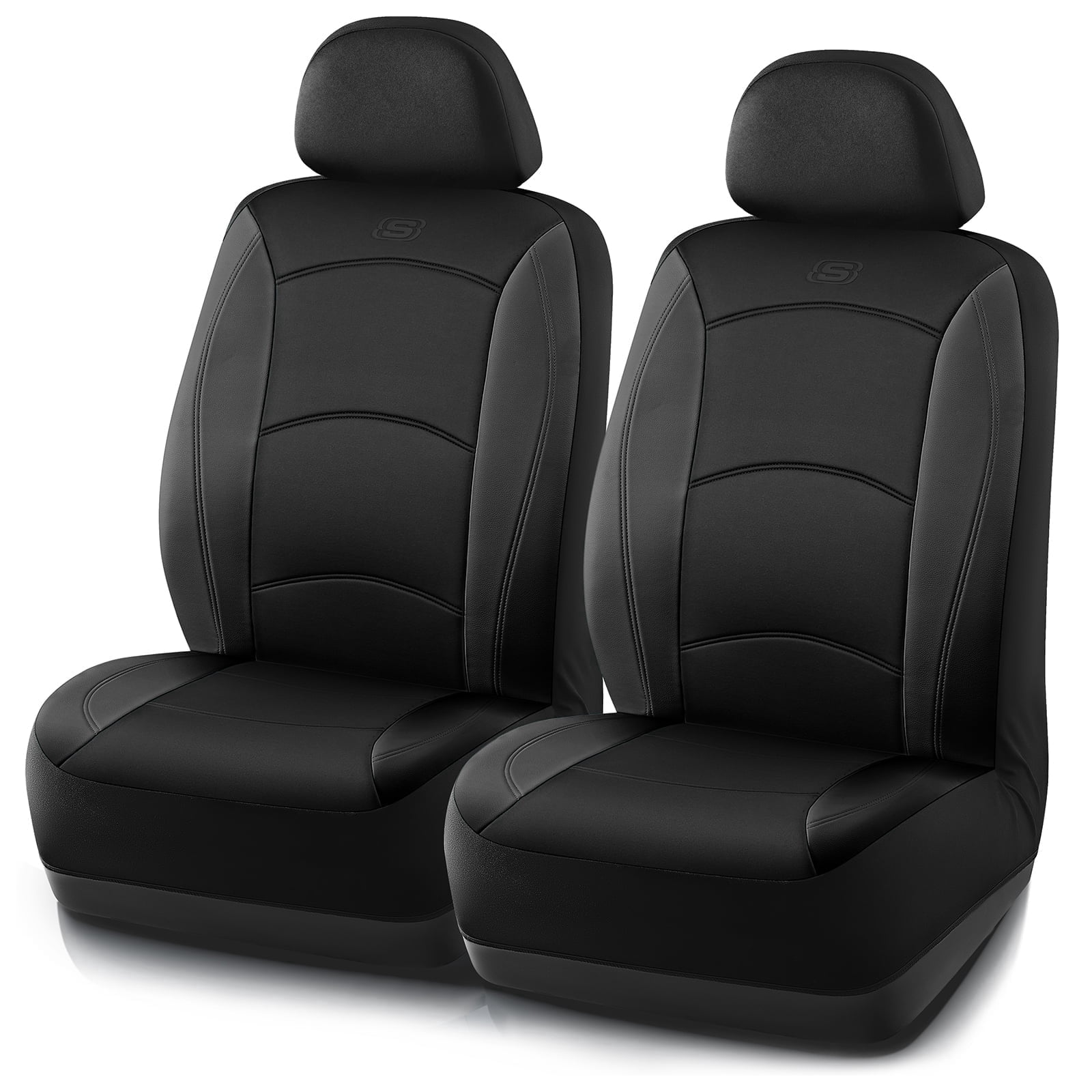 Skechers Lycra Memory Foam Car Seat Covers,Soft,Comfortable,Universal Fit for Cars,Trucks and SUVs Black