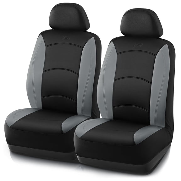 Skechers Lycra Memory Foam Car Seat Covers,Soft,Comfortable,Universal Fit for Cars,Trucks and SUVs Gray