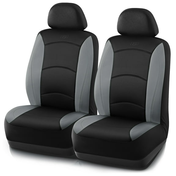 Skechers Lycra Memory Foam Car Seat Covers,Soft,Comfortable,Universal Fit for Cars,Trucks and SUVs Grey