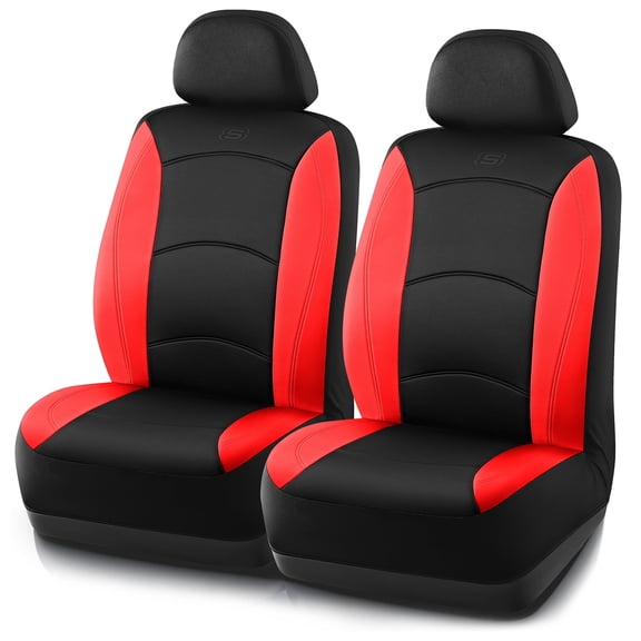 Skechers Lycra Memory Foam Car Seat Covers,Soft,Comfortable,Universal Fit for Cars,Trucks and SUVs Red