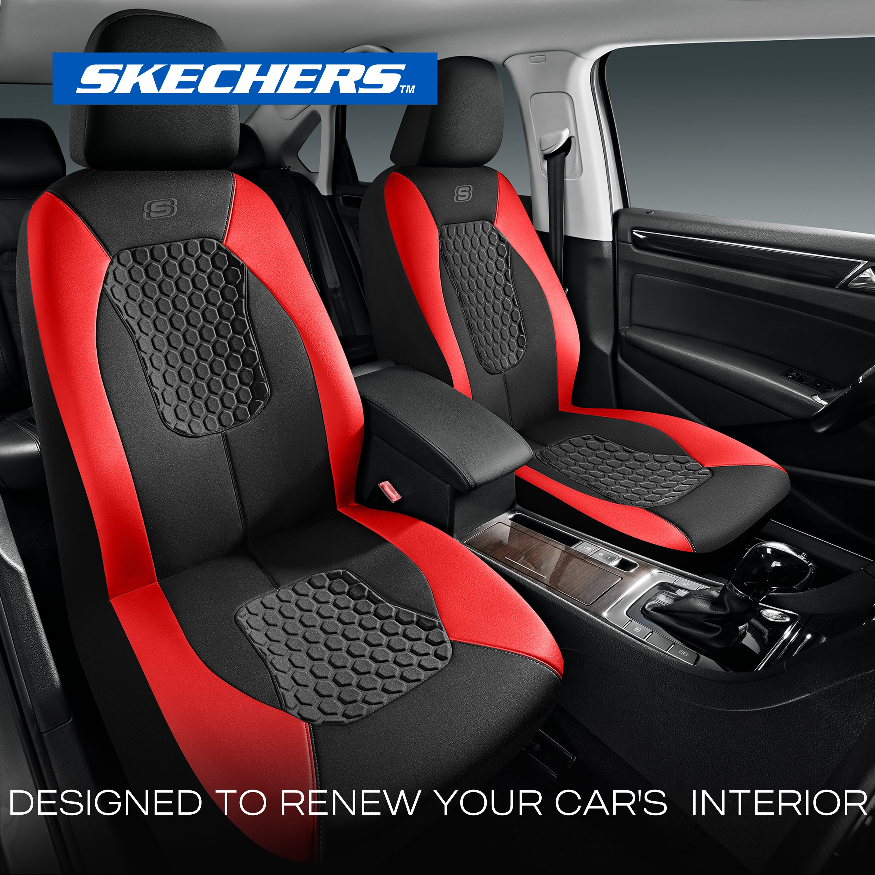 Skechers Gel Infused Car Seat Covers-Universal Fit, Red 24MP11